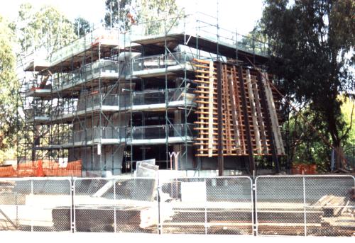 The memorial under construction